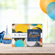 Retro Kleurrijke Verjaardags Brunch Aankondiging u