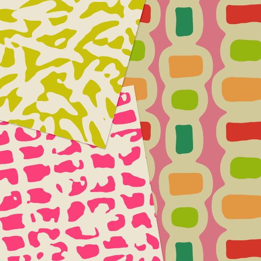 Retro kleurrijke verpakkingspapier vellen voor dec