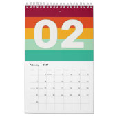 Retro Kleurrijke Vette Strepen Kalender (Feb 2027)