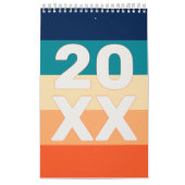 Retro Kleurrijke Vette Strepen Kalender (Hoes)
