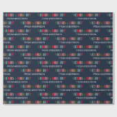 Retro Kleurrijke Vrolijk en Helder Familie Kerstmi Cadeaupapier (Vlak)