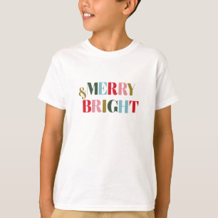 Retro Kleurrijke Vrolijk en Helder Kerstmis T-shirt