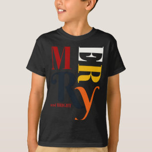 Retro Kleurrijke Vrolijke Helder Oude Kerstmis T-shirt
