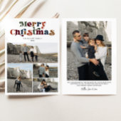 Retro Kleurrijke Vrolijke Kerstmis Fotocollage Feestdagenkaart