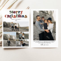 Retro Kleurrijke Vrolijke Kerstmis Fotocollage