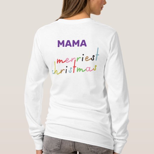 retro kleurrijke vrolijkste feestdagen MAMA LONG S T-shirt (Achterkant)