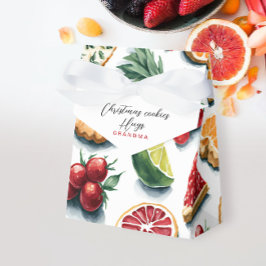 Retro Kleurrijke Vruchten Citrus Kerst Waterverf Bedankdoosjes