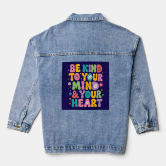 Retro Kleurrijke Wees Aardig Voor Je Verstand Deni Denim Jacket