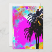 Retro Kleurrijke Zomerstrandfeest Palmboom Kaart (Achterkant)