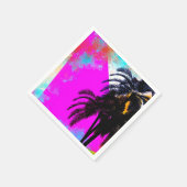 Retro Kleurrijke Zomerstrandfeest Palmboom Servet (Hoek)