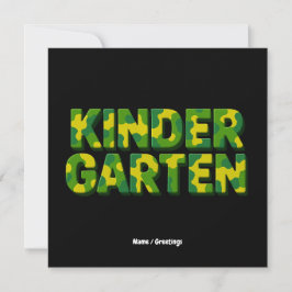 Retro kleuterschool jongens leraar camouflage grap kaart