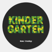 Retro kleuterschool jongens leraar camouflage grap ronde sticker (Voorkant)