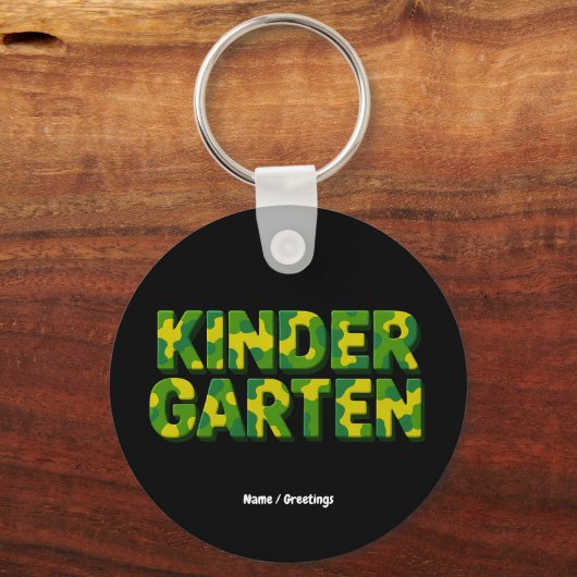 Retro kleuterschool jongens leraar camouflage grap sleutelhanger (Voorkant)