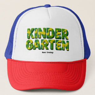 Retro kleuterschool jongens leraar camouflage grap trucker pet