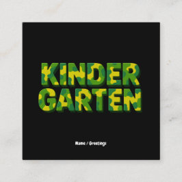 Retro kleuterschool jongens leraar camouflage grap vierkante visitekaartje