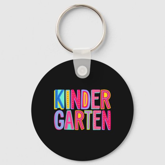 Retro kleuterschool Rainbow Vibes Teacher Kinder C Sleutelhanger (Voorkant)