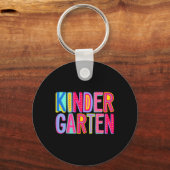 Retro kleuterschool Rainbow Vibes Teacher Kinder C Sleutelhanger (Voorkant)