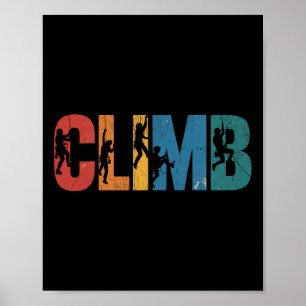 Retro klim rotsklimmen Cool vrije klimmers Poster