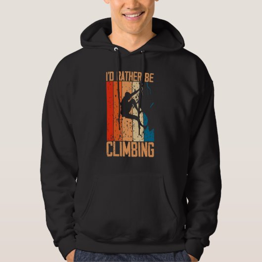 Retro klimmen  Boulderen Rock Climber MOU Hoodie (Voorkant)