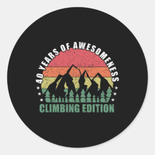 Retro Klimmers 40 Jaar Oud Klimmen Verjaardagscade Ronde Sticker