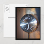 Retro klok briefkaart (Voorkant / Achterkant)