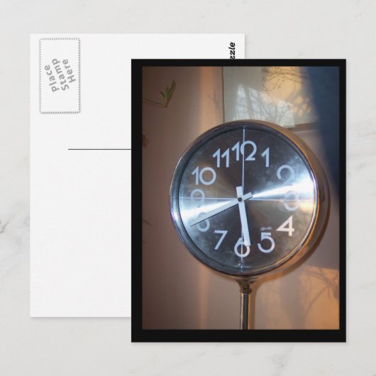 Retro klok briefkaart (Voorkant / Achterkant)