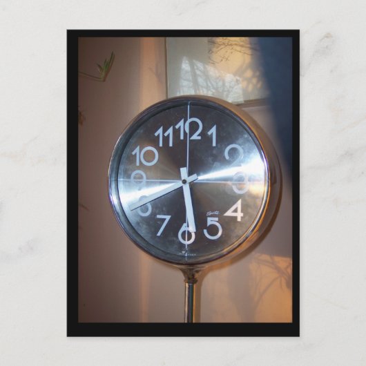 Retro klok briefkaart (Voorkant)