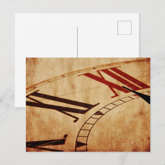Retro  klok briefkaart (Voorkant / Achterkant)