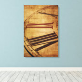 Retro klok canvas afdruk (Insitu (Houten vloer))