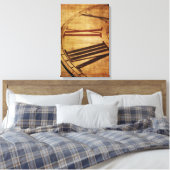 Retro klok canvas afdruk (Insitu (Slaapkamer))