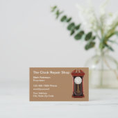 Retro Klok Reparatie Visitekaartjes (Staand voorkant)