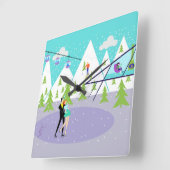 Retro Klok van de Muur van de Toevlucht van de Ski (Hoek)