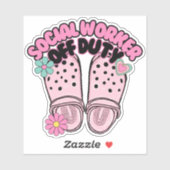 Retro klomp sociaal werker uit dienst waterdicht sticker (Vel)