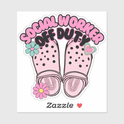 Retro klomp sociaal werker uit dienst waterdicht sticker (Vel)