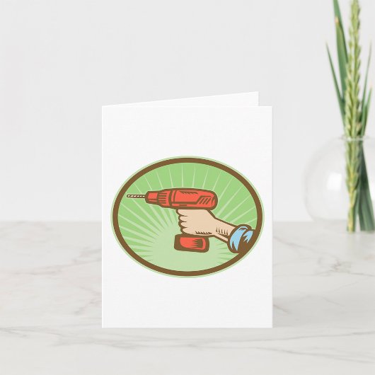 Retro Klusjesman Accuboormachine Kaart