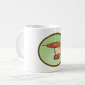 Retro Klusjesman Accuboormachine Koffiemok (Voorkant links)