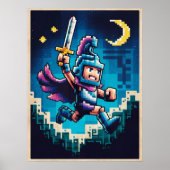 Retro Knight Pixelated Poster (Voorkant)
