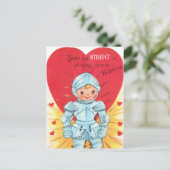 Retro Knight Valentijn Feestdagenkaart (Staand voorkant)