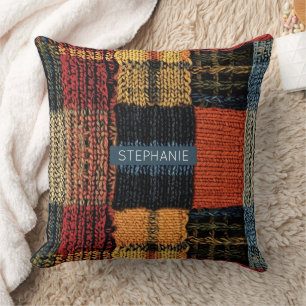 Retro Knit Patchwork - Gezellig Herfst Boho Decor Kussen