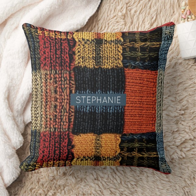 Retro Knit Patchwork - Gezellig Herfst Boho Decor Kussen (Deken)