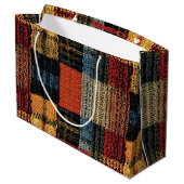Retro Knit Patchwork - Gezellige Herfst Boho Vinta Groot Cadeauzakje (Achterkant Gekanteld)