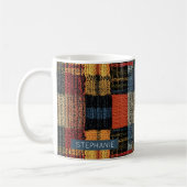 Retro Knit Patchwork - Gezellige Herfst Boho Vinta Koffiemok (Links)