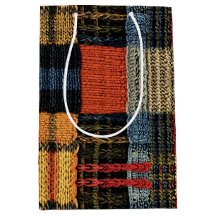 Retro Knit Patchwork - Gezellige Herfst Boho Vinta Medium Cadeauzakje