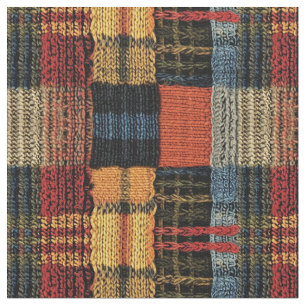 Retro Knit Patchwork - Gezellige Herfst Boho Vinta Stof
