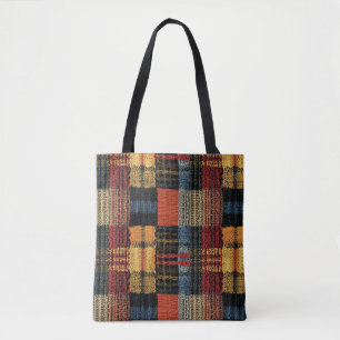 Retro Knit Patchwork - Gezellige Herfst Boho Vinta Tote Bag
