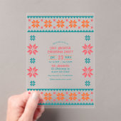 Retro Knit Ugly Sweater Christmas Party Acryl Uitnodigingen (Insitu (Draagbaar))