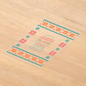 Retro Knit Ugly Sweater Christmas Party Acryl Uitnodigingen (Laagn)