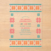 Retro Knit Ugly Sweater Christmas Party Acryl Uitnodigingen (Voorkant)