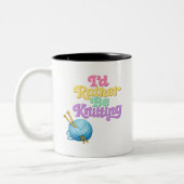 Retro Knitting Style Two-Tone Coffee Mug Tweekleurige Koffiemok (Links)