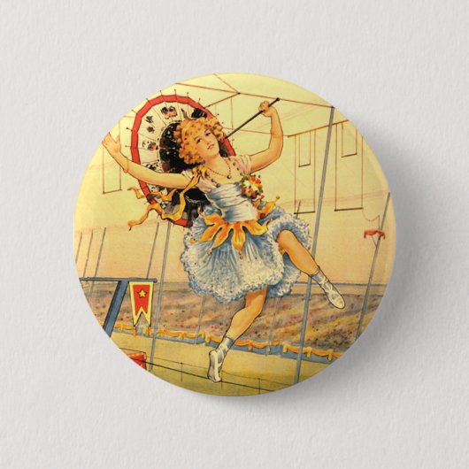 Retro knop Circus Meisje Ronde Button 5,7 Cm (Voorkant)